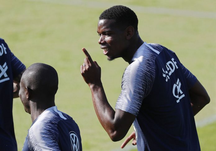 Entrenamiento Francia El centrocampista francés, Paul Pogba.