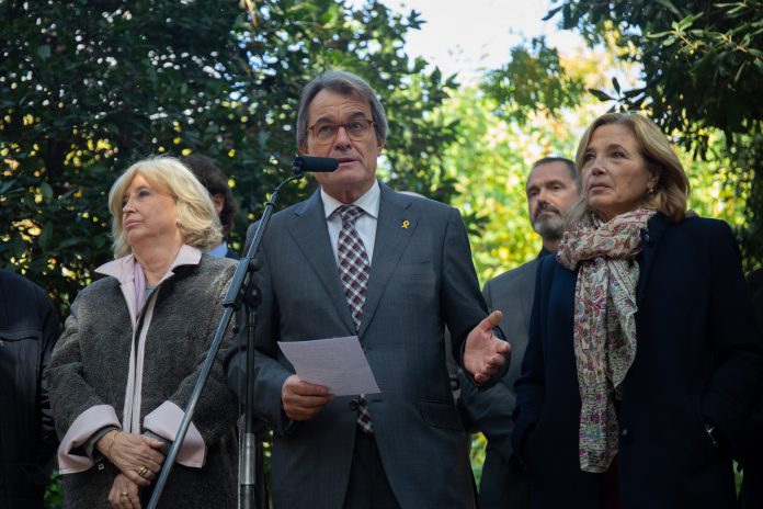 Artur Mas El expresidente del Ejecutivo catalán, Artur Mas, en la rueda de prensa.