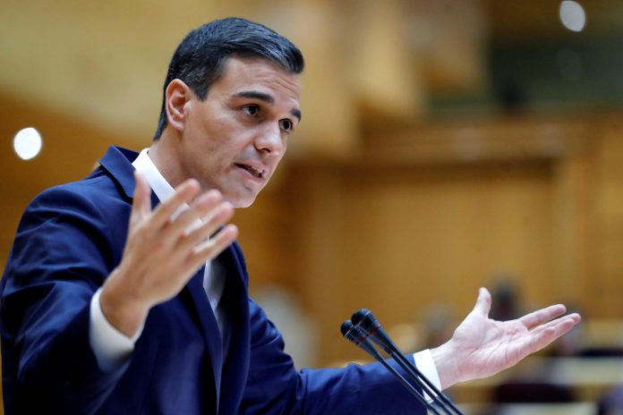 SESIÓN DE CONTROL AL GOBIERNO DEL SENADO El presidente del Gobierno, Pedro Sánchez, durante su intervención en la sesión de control al Gobierno en el Senado.