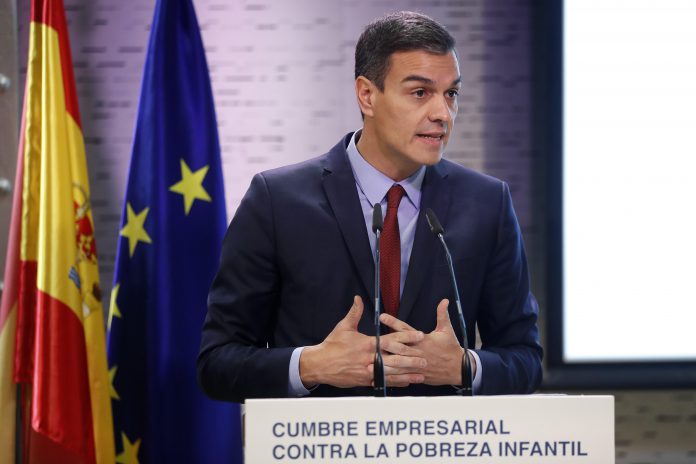 POBREZA INFANTIL El presidente del gobierno Pedro Sánchez, durante su intervención en la Cumbre Empresarial contra la Pobreza Infantil.