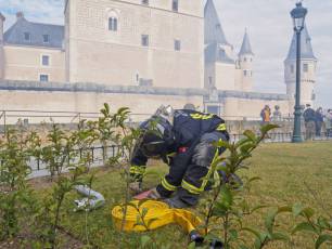 Galería | Simulacro de incendio en el Alcázar de Segovia