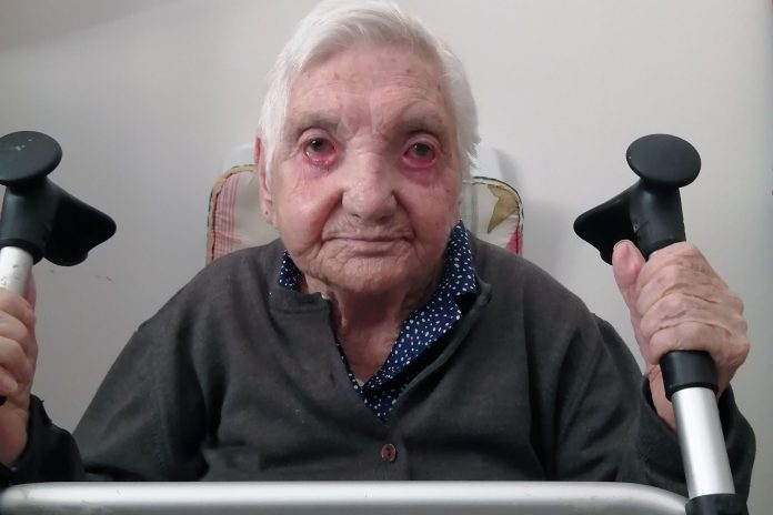 Elisa de Frutos, el día que cumplió su 108 aniversario. / EL ADELANTADO