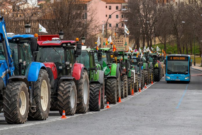 Una de las últimas tractoradas tuvo lugar en marzo. / KAMARERO