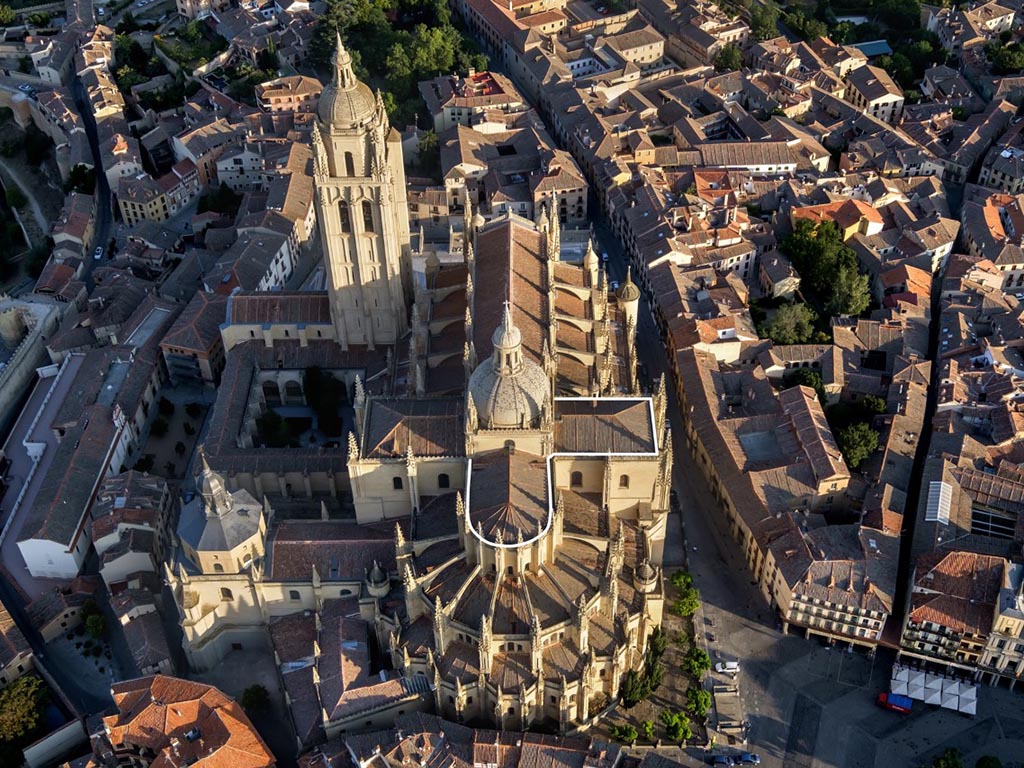 Perímetro de la intervención. / Catedral de Segovia